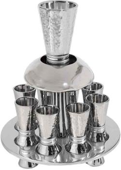 Hammered Kiddush Fountain Silver Rings