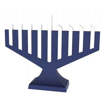 Lighted Rod Menorah Blue