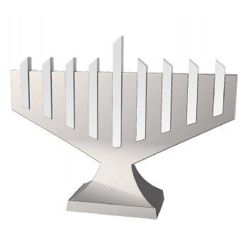 Lighted Rod Menorah Silver