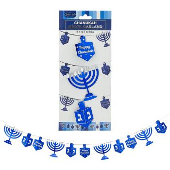 Chanukah Garland Blue and Siver