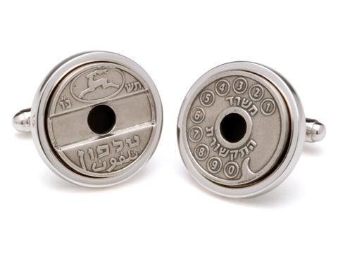 Israeli Telephone Token Cuff Links