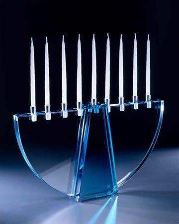 Blue Crescent Menorah