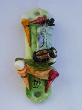 Golf Mezuzah - Painted Porcelain